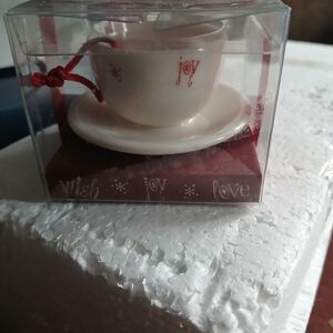 Starbucks White and Red Holiday Ornament